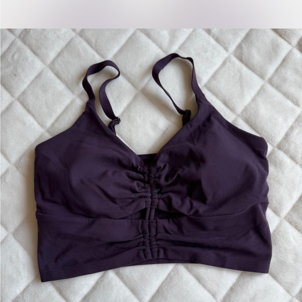 Athleta Deep Purple Cinch Long-line Sports Bra